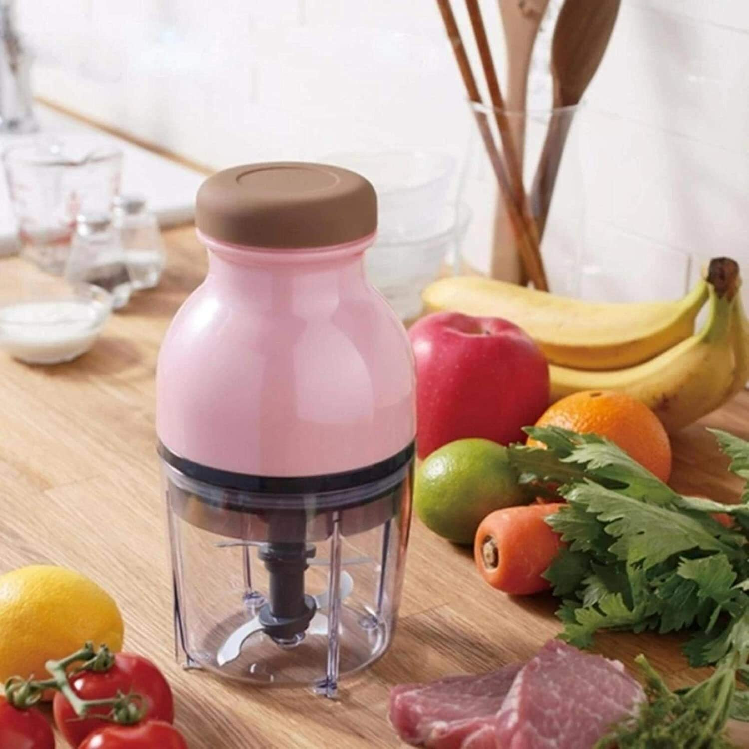 Image of Lipsa Enterprise Mini Electric Multifunction Food Grinder Vegetable Fruit Mixer Blender Chopper 230 W Food Processor (Pink)