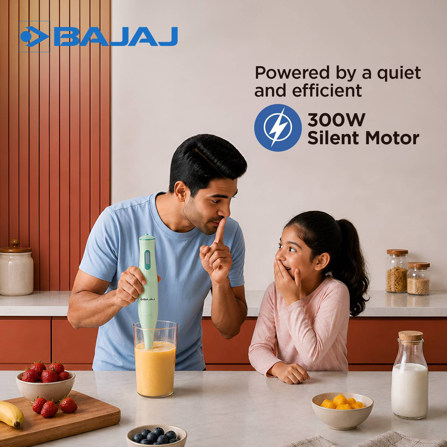 Bajaj 300W Green Hand Blender - Image 3