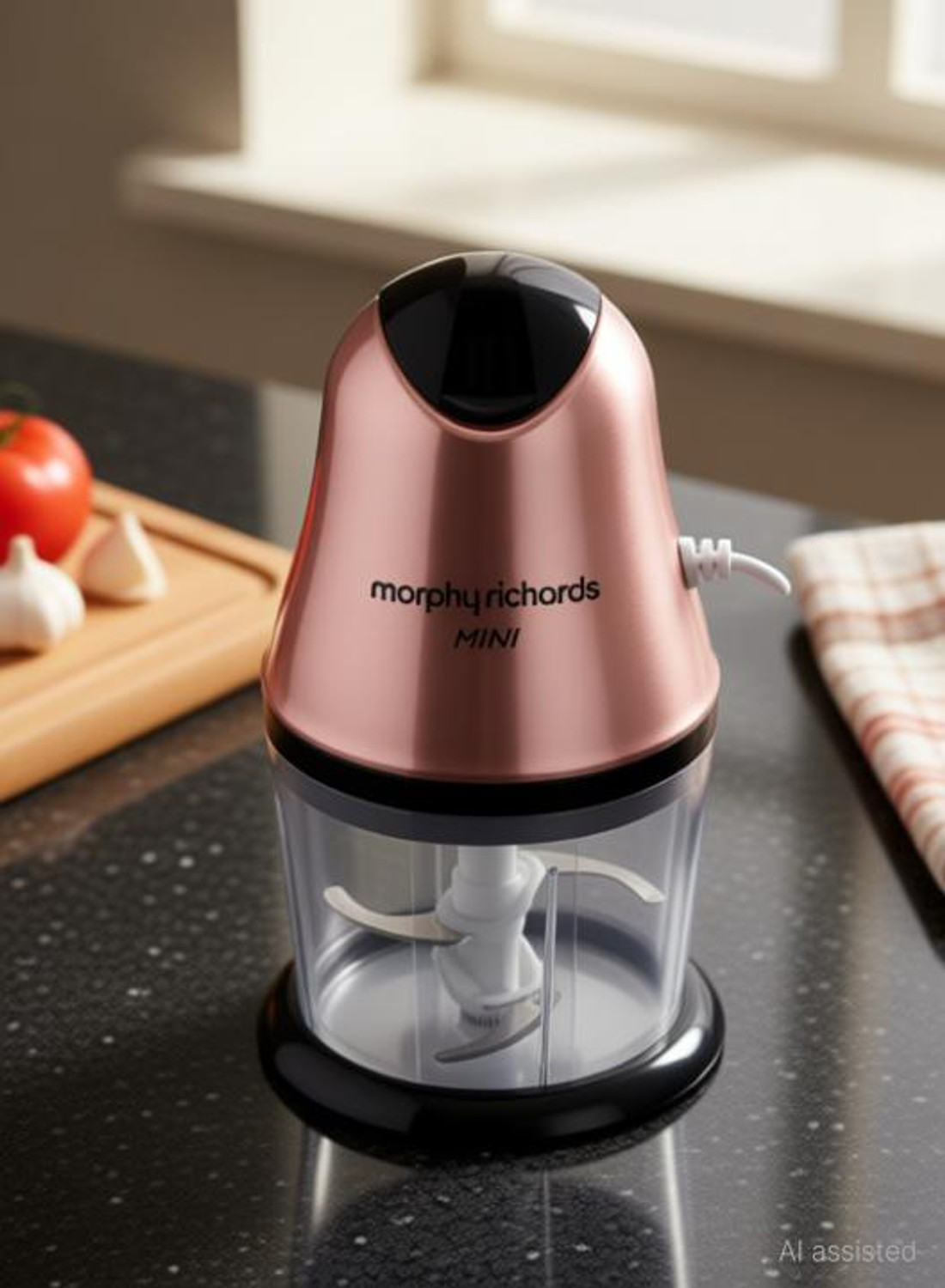 Image of Morphy Richards Mini Chopper Rose Gold Vegetable Chopper