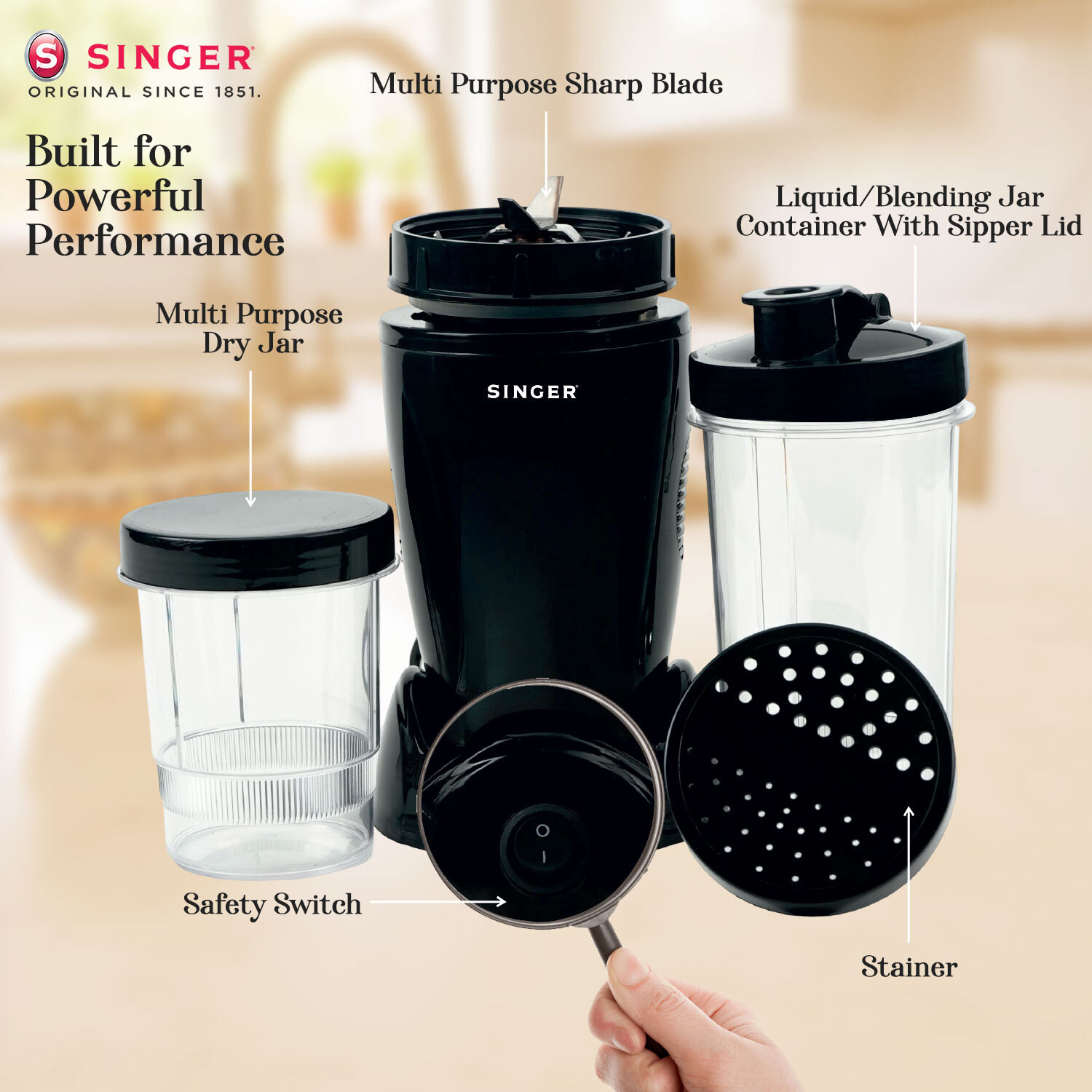 Image of SINGER Nutri Master 500 W Juicer Mixer Grinder