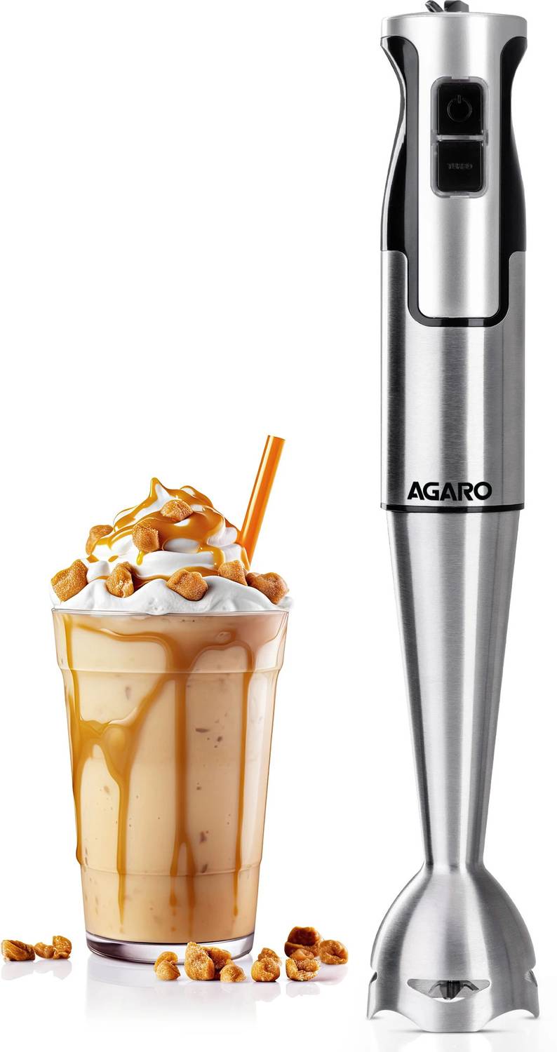 AGARO 600 W Silver Hand Blender, Chopper (Regency Hand Blender, 6