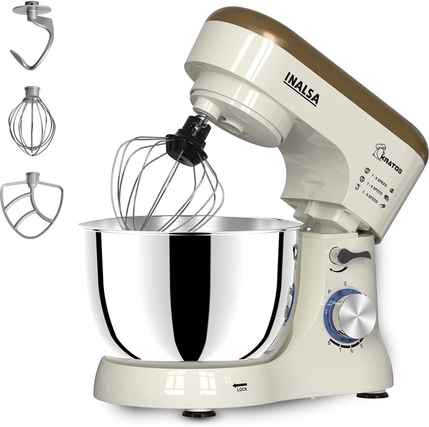 Inalsa 1200 W Blue, Silver Stand Mixer