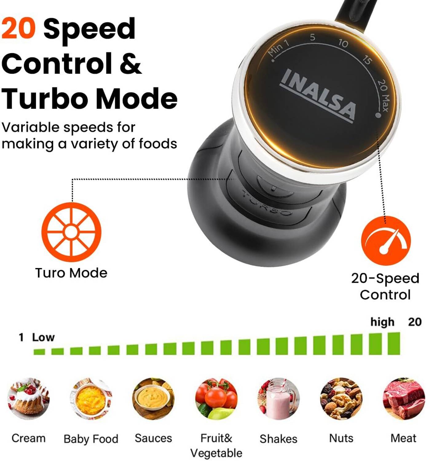 Inalsa 1700 W Black/Silver Hand Blender - Image 3