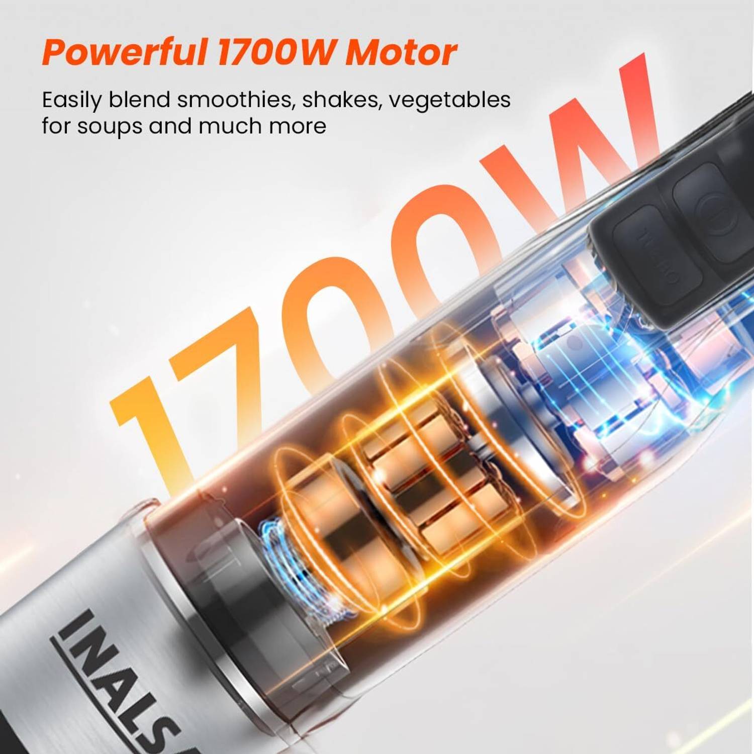 Inalsa 1700 W Black/Silver Hand Blender - Image 2