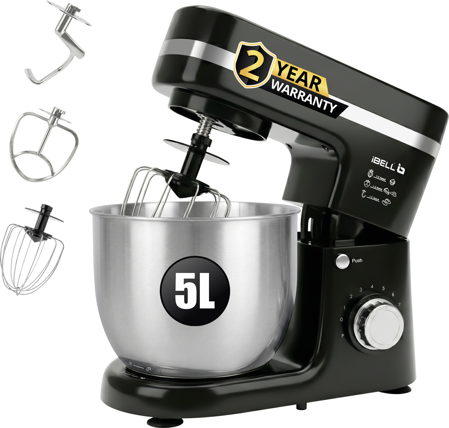 Image of iBELL 1500 W Black Stand Mixer