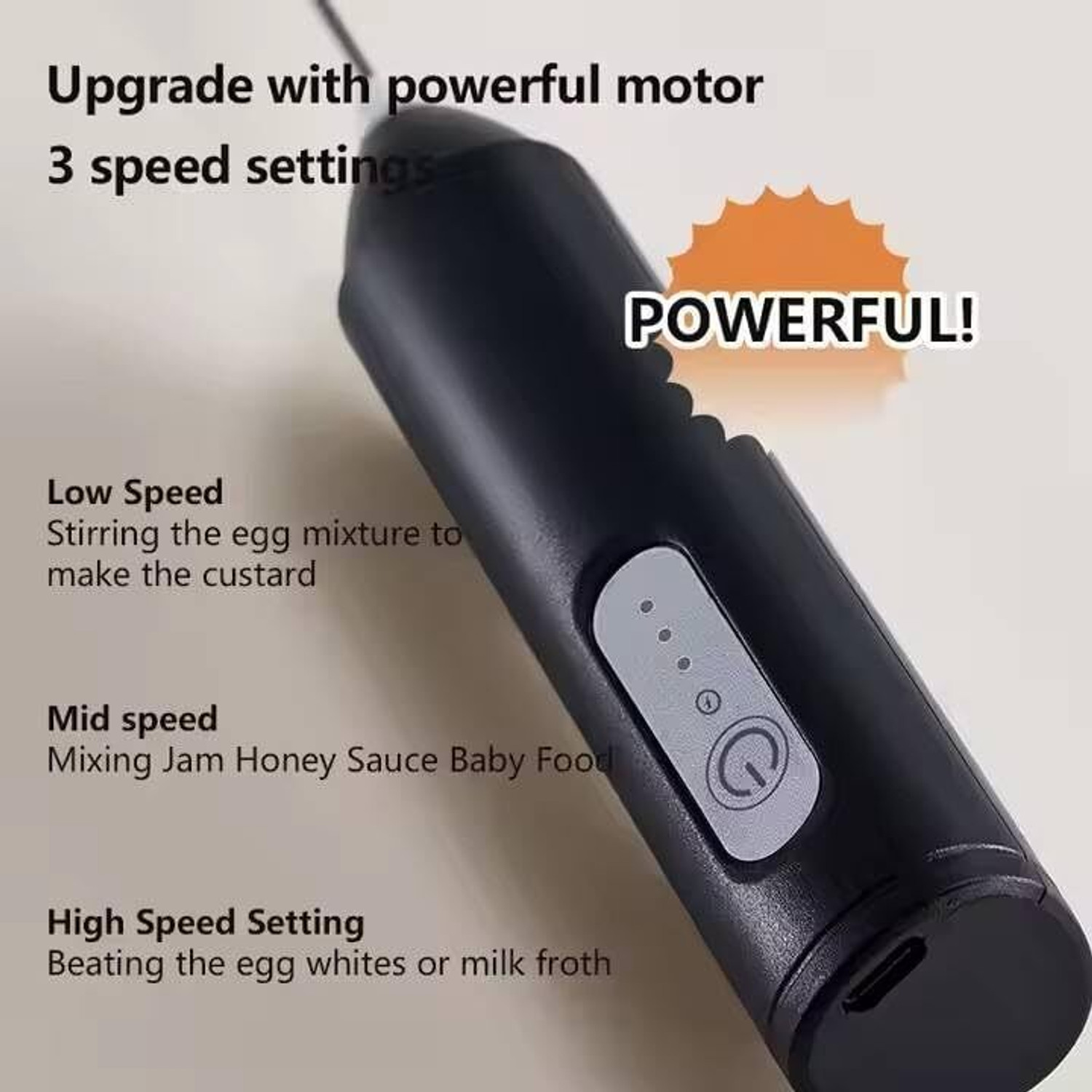 Image of Hokiit 50 W Black Electric Whisk, Hand Blender