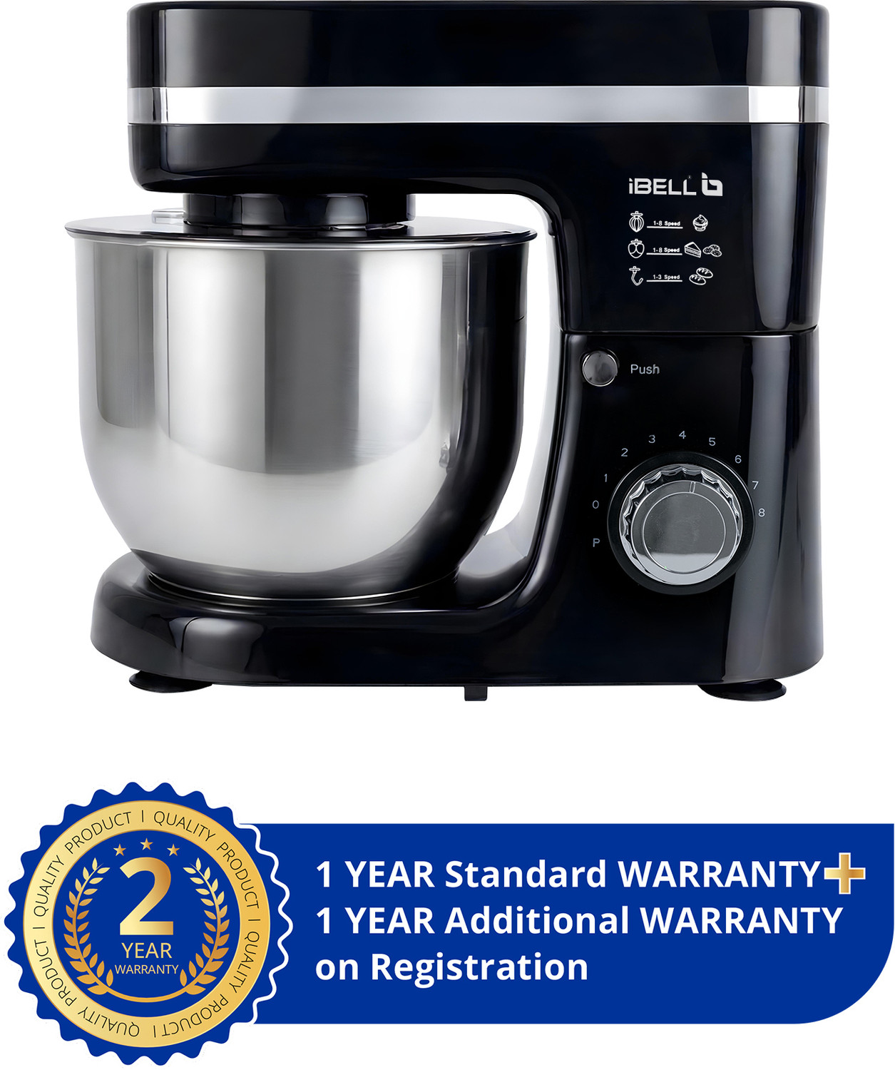 Image of iBELL 1500 W Black Stand Mixer