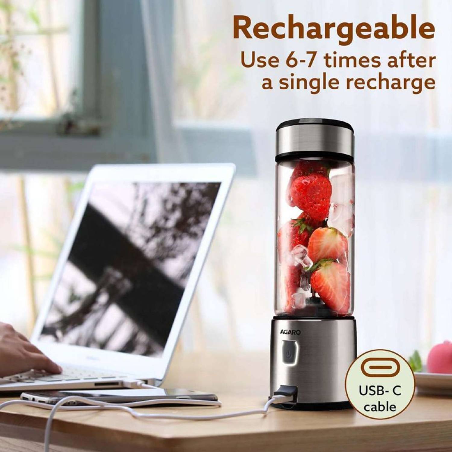 AGARO 126 W Premium Grey Hand Blender - Image 4