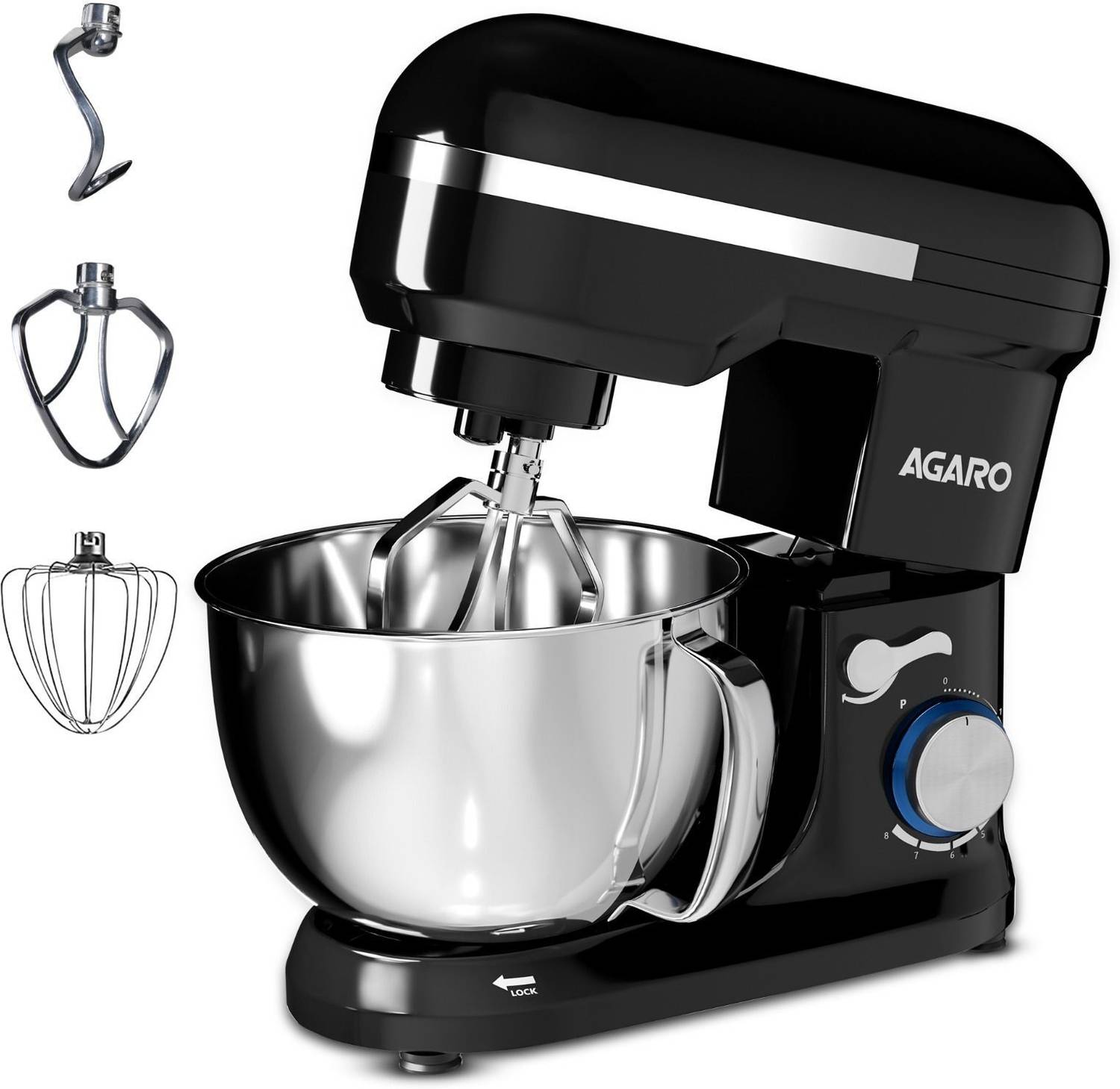AGARO 1000 W Black Hand Blender (Royal Stand Mixer 1000W with 5L