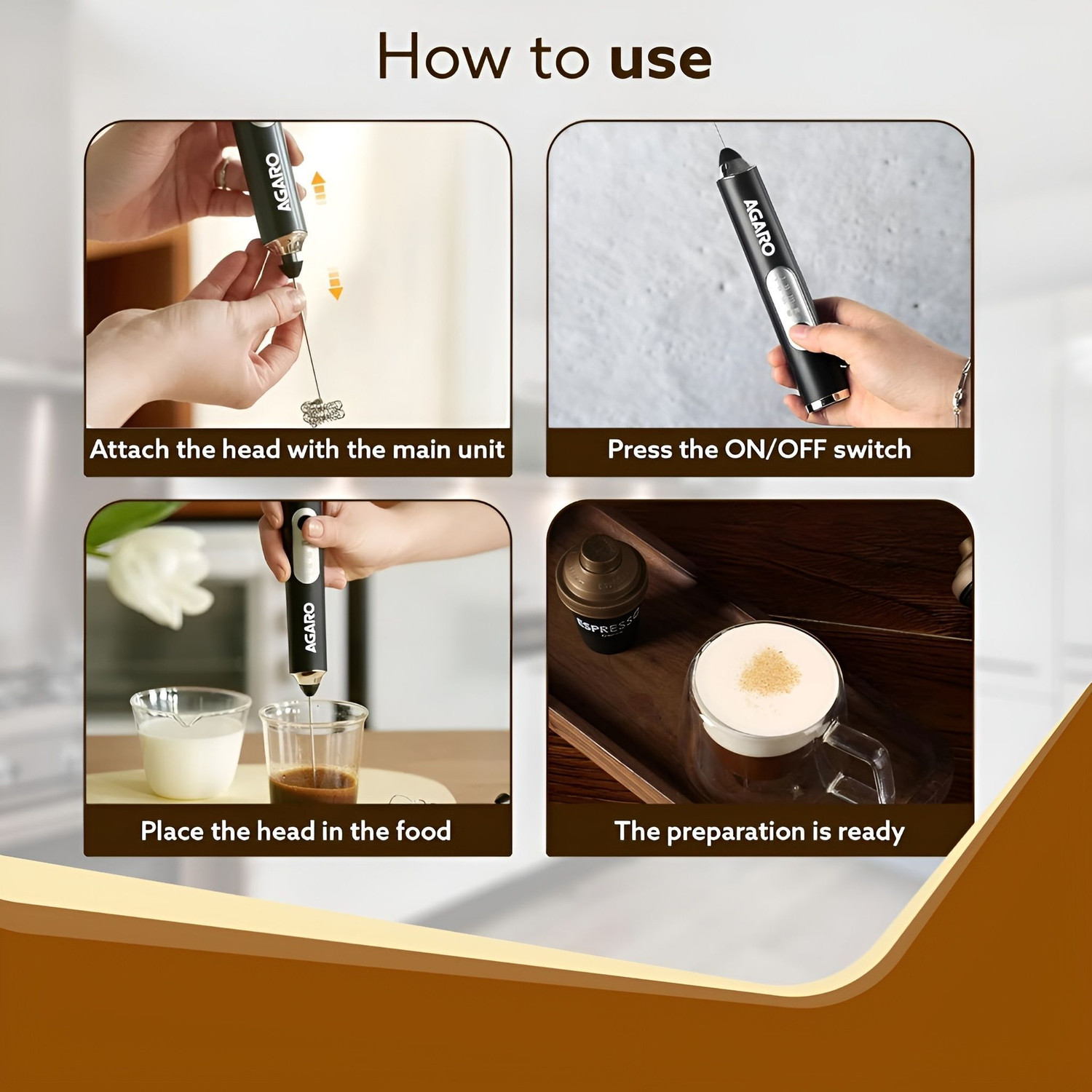 Image of AGARO 50 W Black Electric Whisk