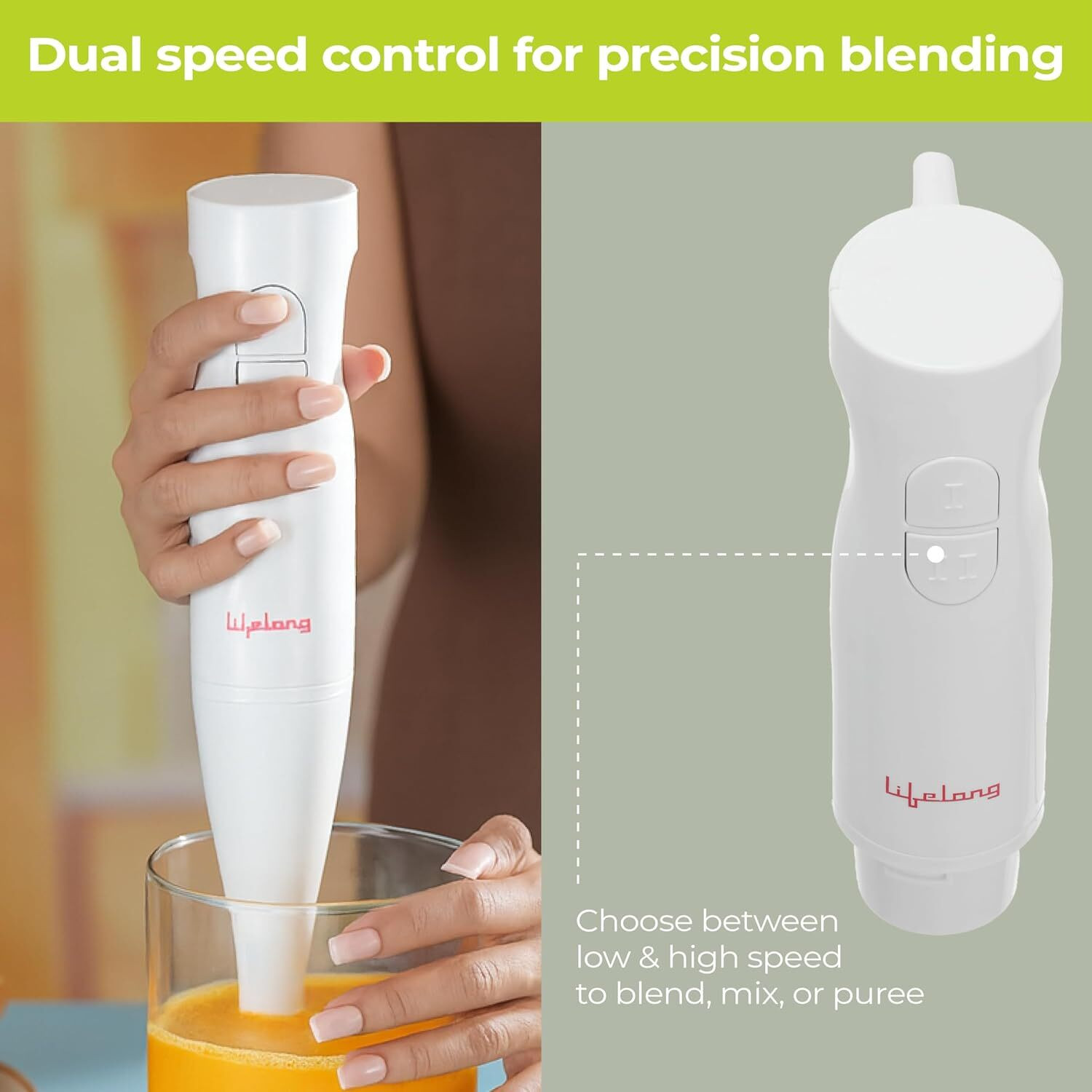 Image of Lifelong 300 W White Hand Blender