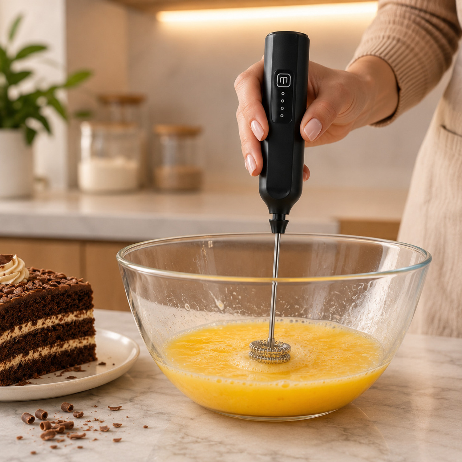 Image of Straw&Weave 60 W Black Electric Whisk, Hand Blender