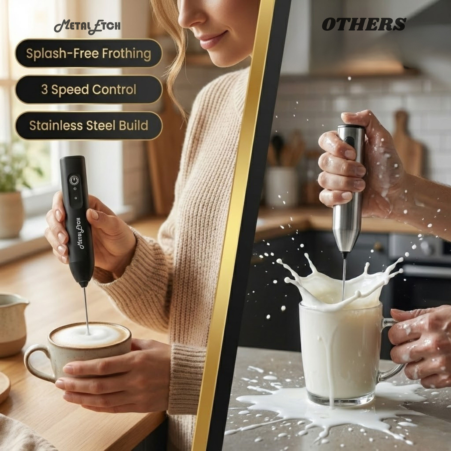Image of Metal Etch 50 W Black Hand Blender, Electric Whisk, Stand Mixer