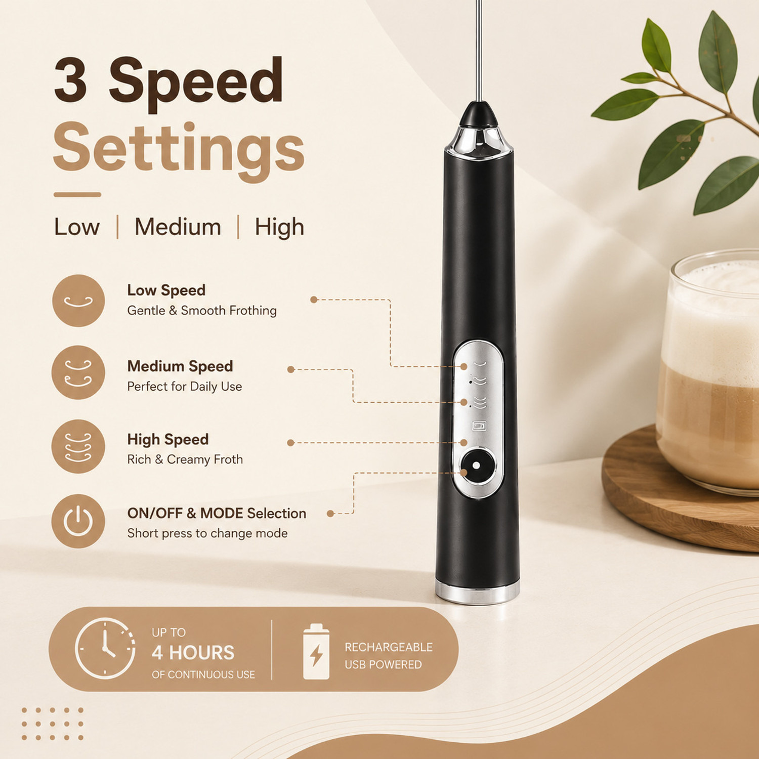 Image of Haycare 50 W Black Hand Blender, Electric Whisk, Stand Mixer