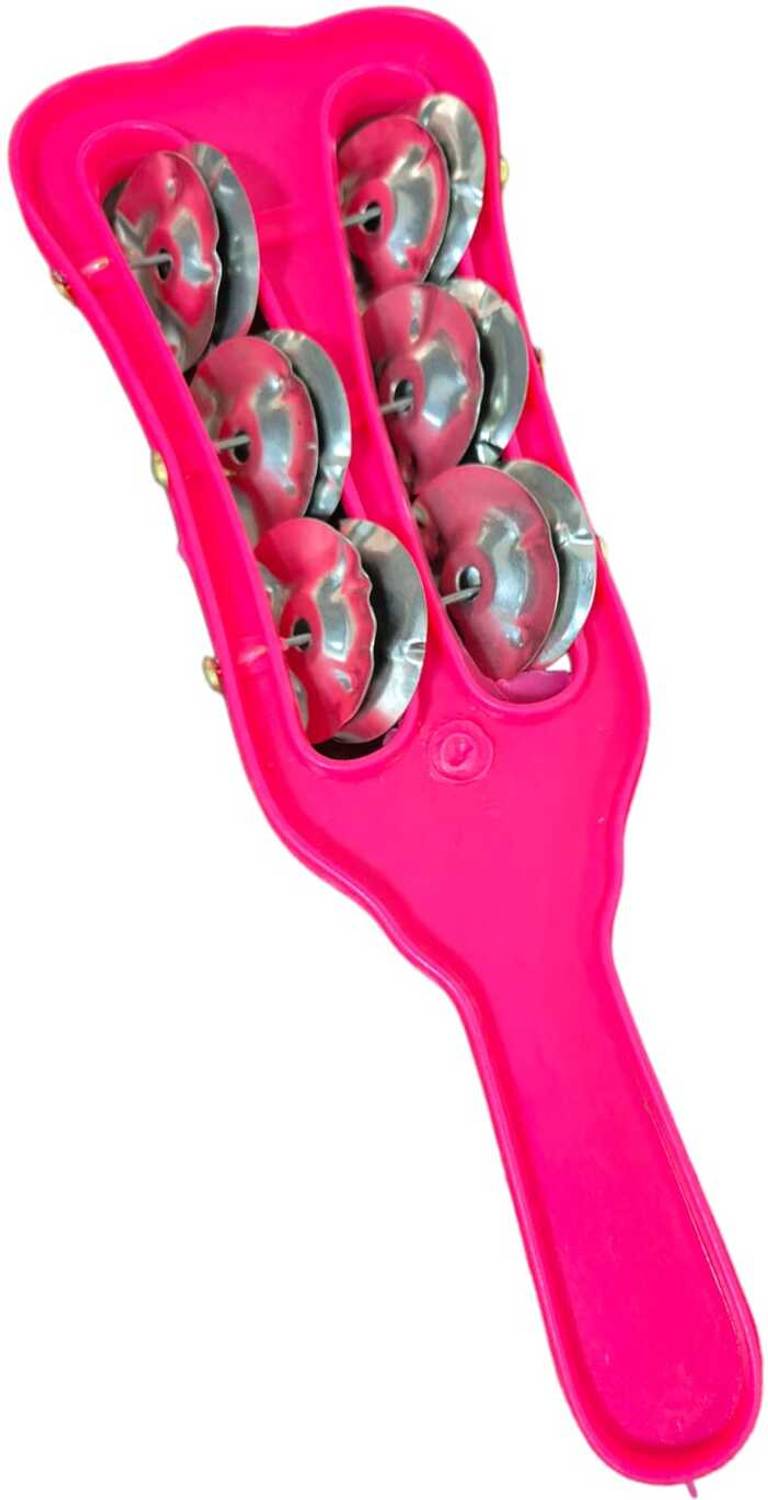 Auracrafters Plastic Majira 3 line Music Instrument for kirtan, Bhajan, Mandir Aarti (Pink) Clash Cymbal