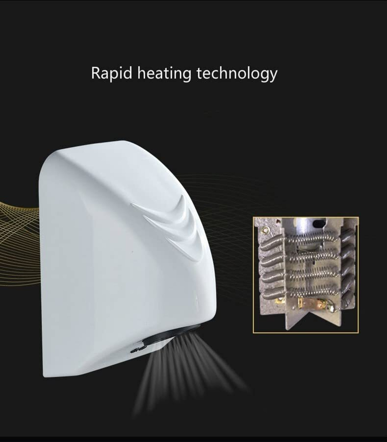 Image of SARCOFT Automatic Hand Dryer High Speed Touch Less Sensor for Home, Hotel Commercial Use Hand Dryer Machine