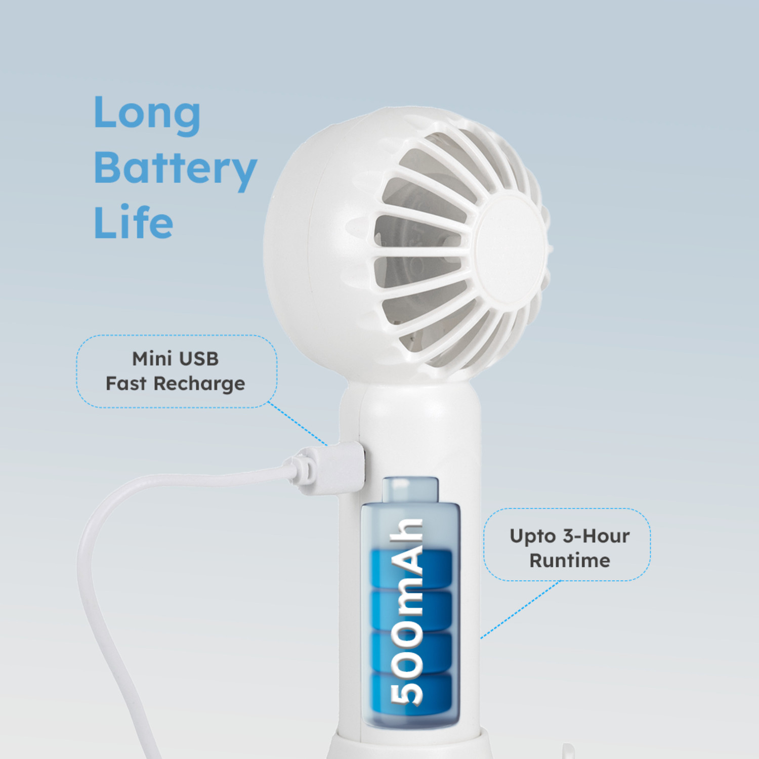 Image of Nev Solid White Hand Fan