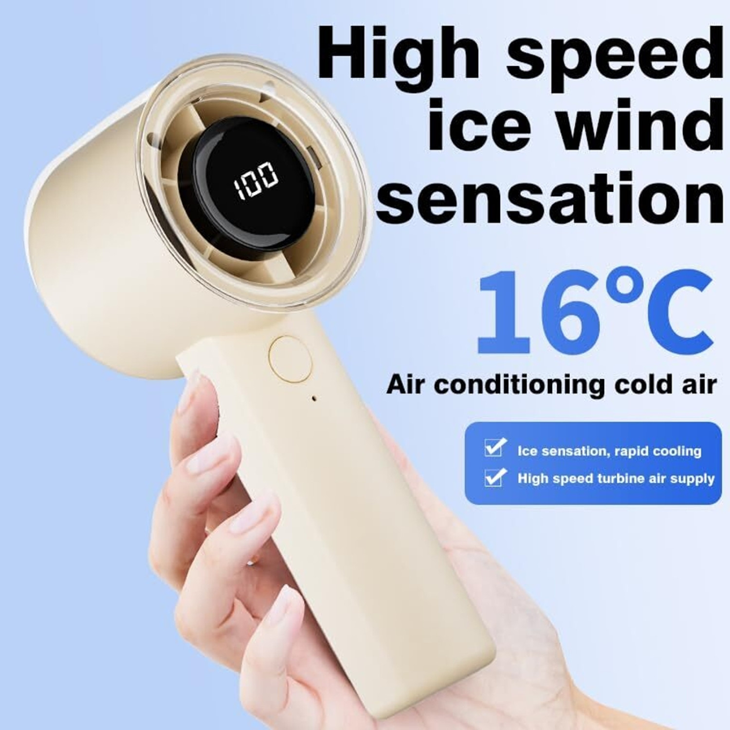 Image of SKYTONE USB Rechargeable Mini Portable Hand Fan White Mini Fan USB Fan
