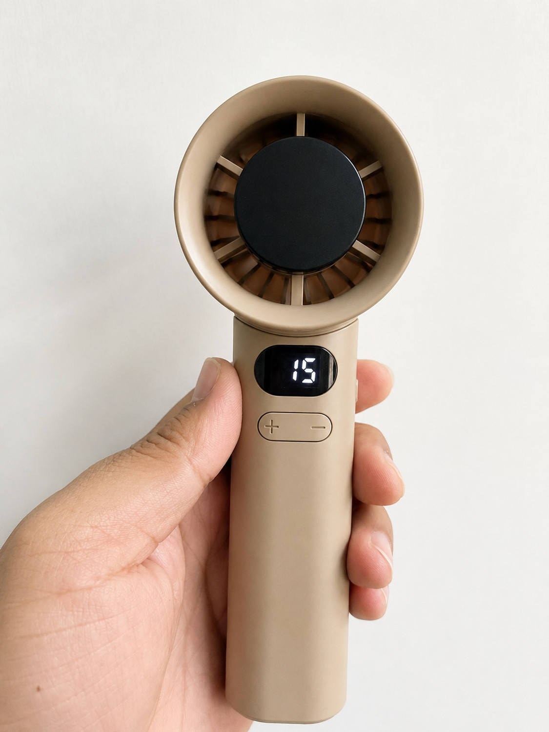 Image of NEXONA Solid Beige Hand Fan
