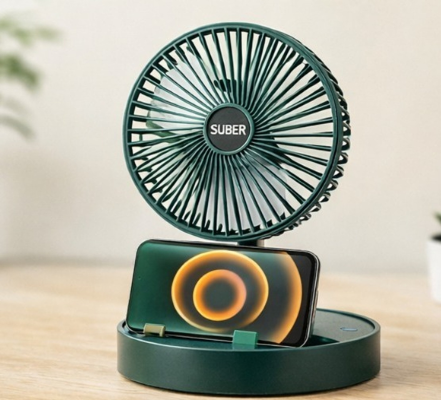 Image of tinytotem Foldable Solid Green Hand Fan