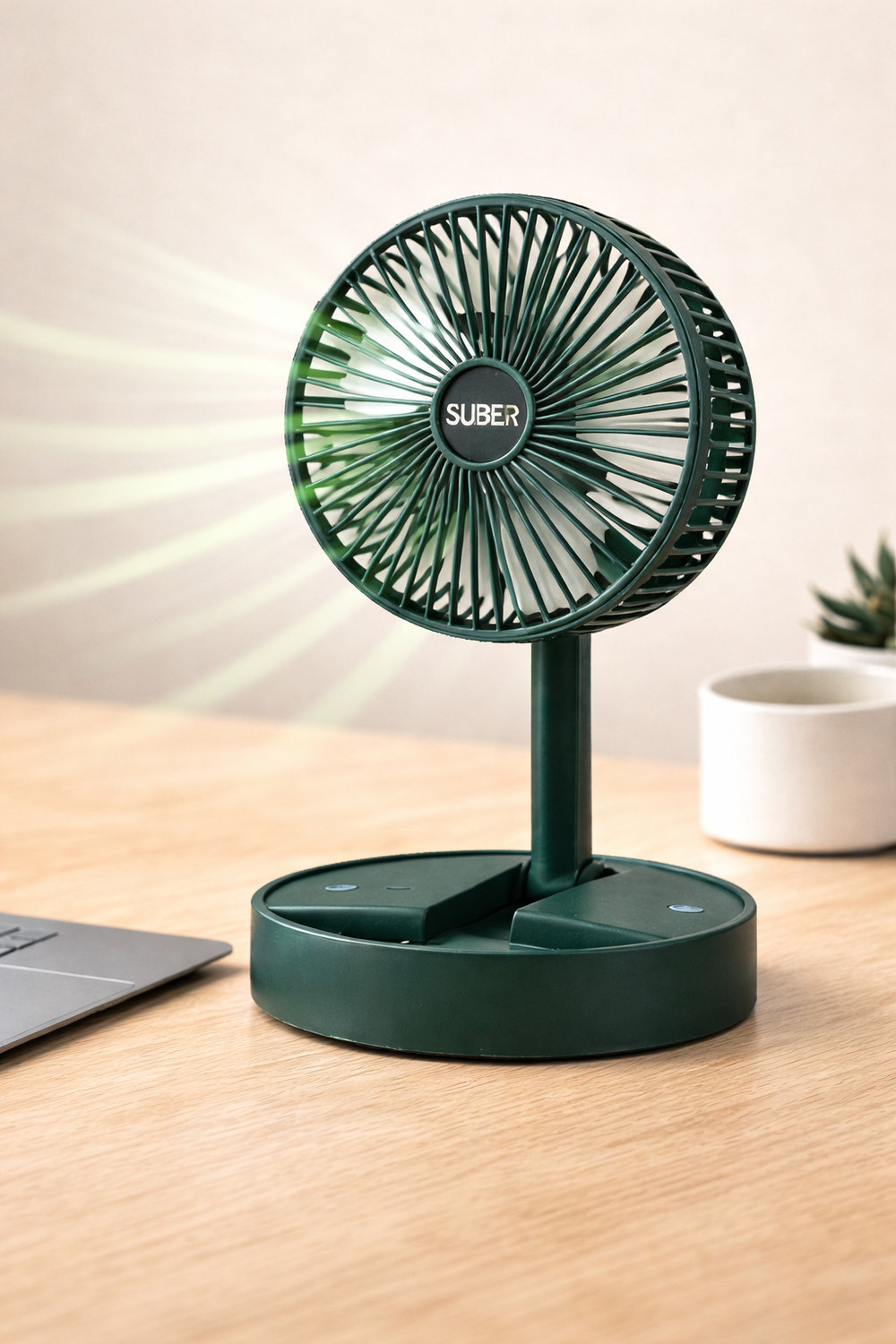 Image of tinytotem Foldable Solid Green Hand Fan