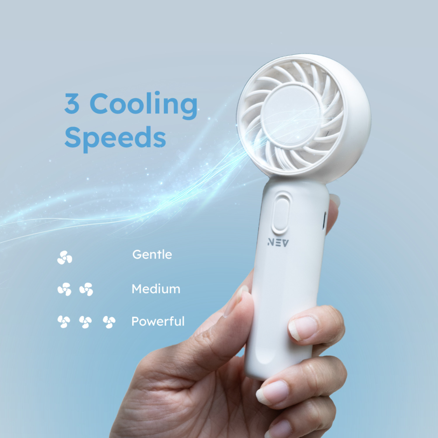 Image of Nev Solid White Hand Fan