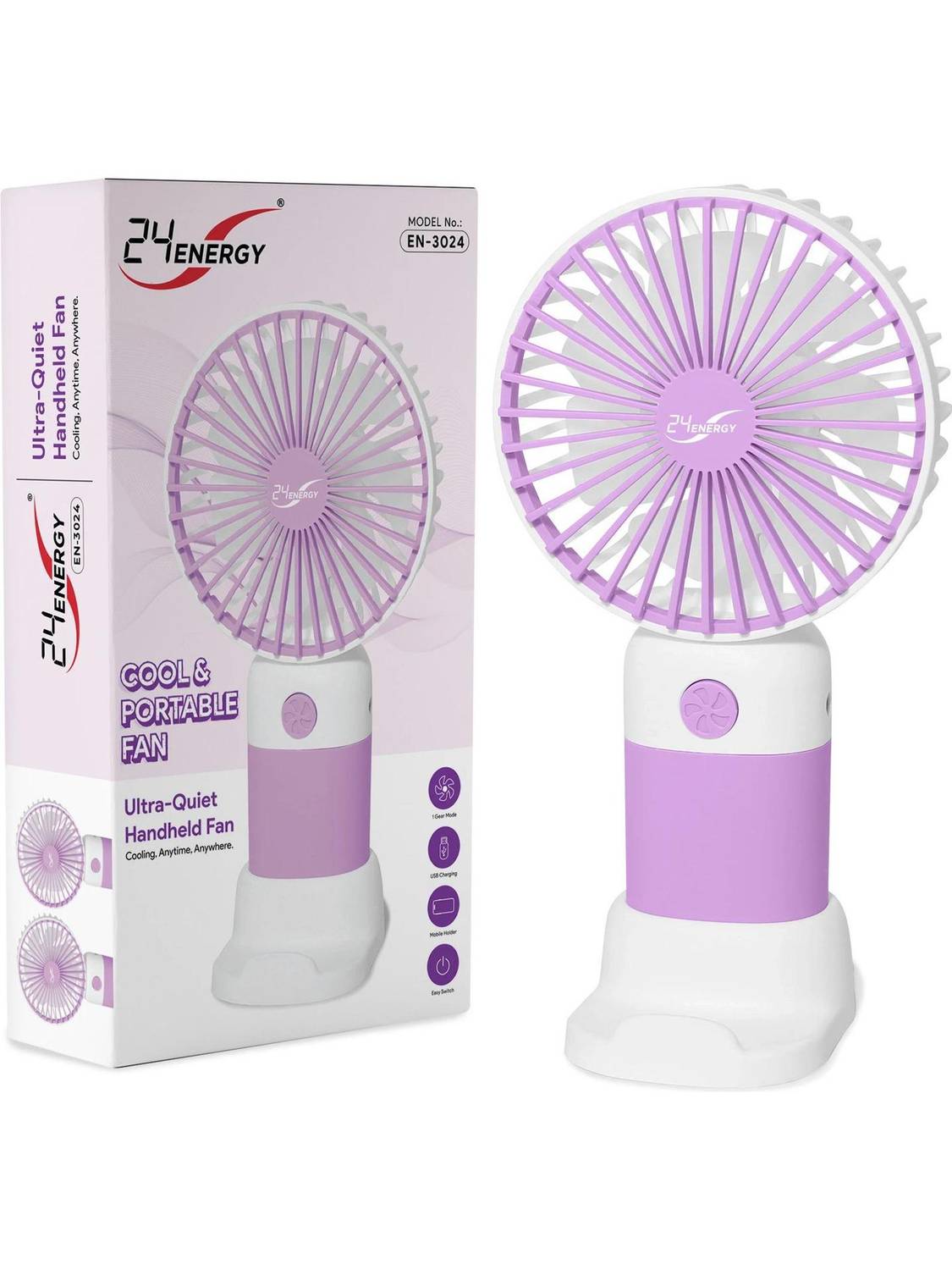 24 ENERGY Solid Multicolor Hand Fan