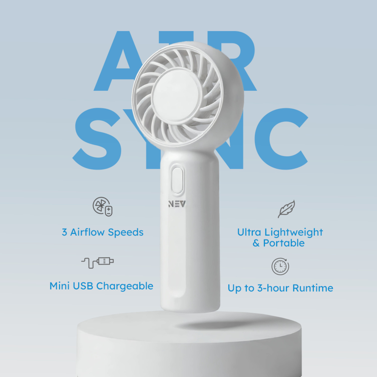 Image of Nev Solid White Hand Fan