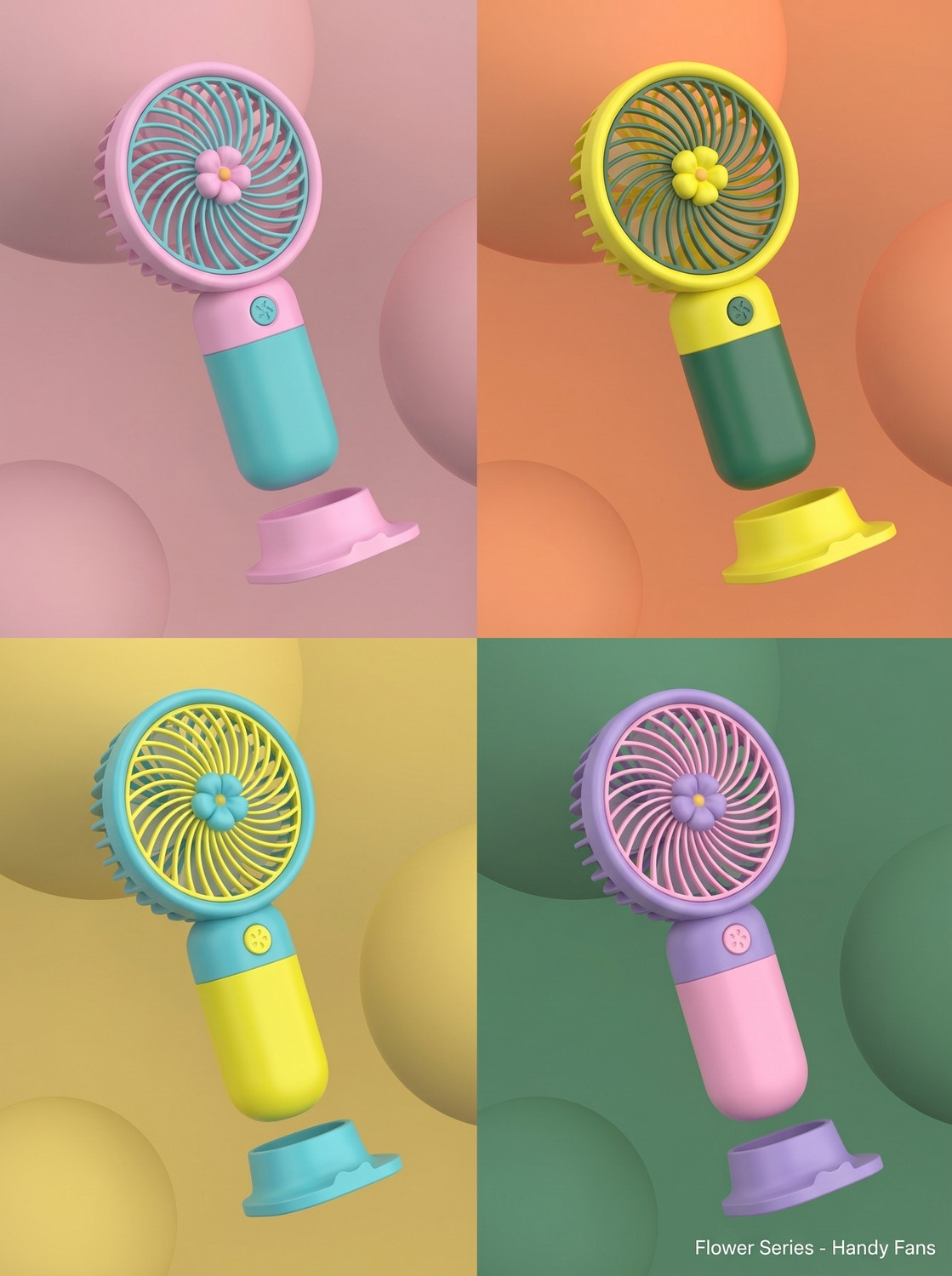 Image of Soumaya - Simply the best Self Design Pink, Green Hand Fan