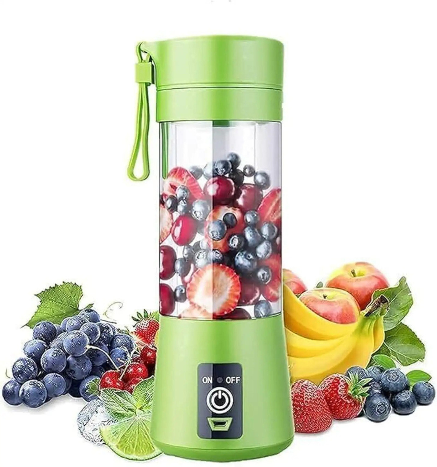 Image of Homzeyhub Plastic, Steel USB Electric Blender Juicercup Rechargeable 6 blade Plastic Fruit Juicer Grinder Hand Juicer
