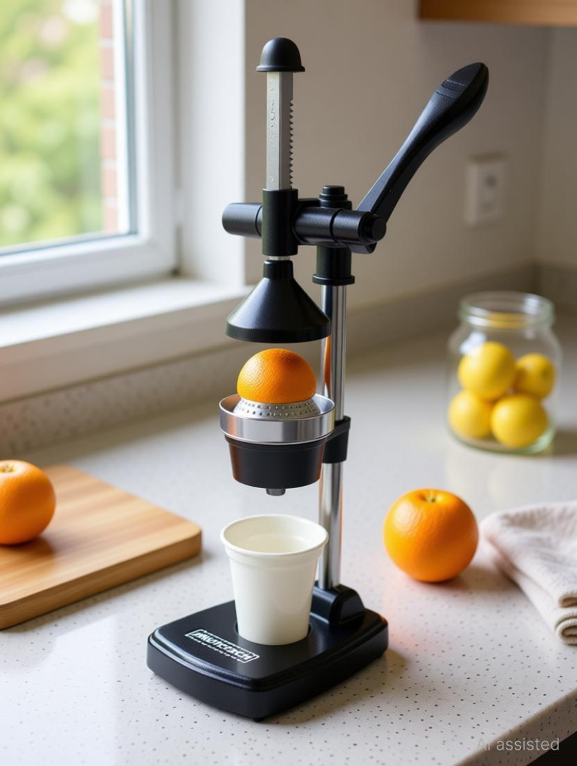 Image of hkutotech Aluminium Manual Fruit Juicer Hand Press Citrus Hand Juicer