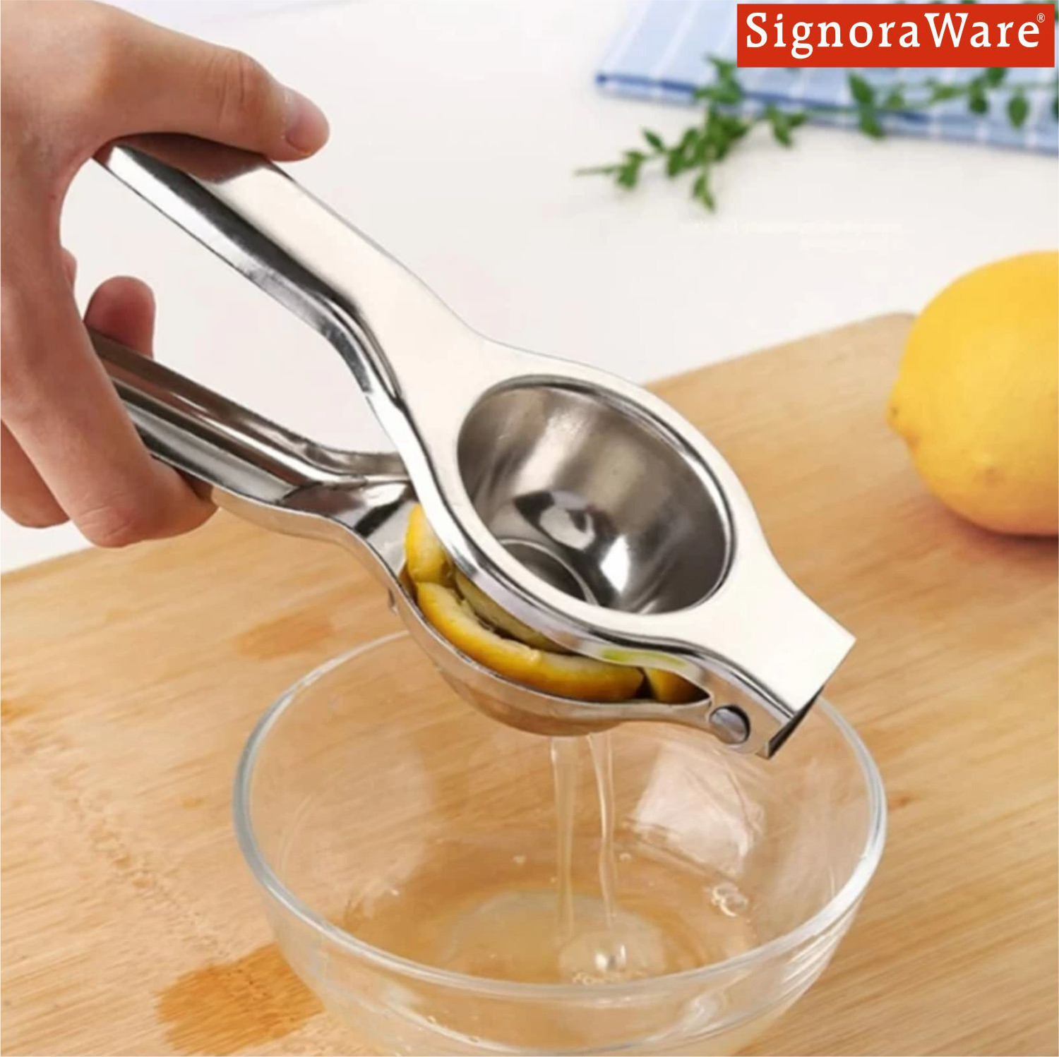 Image of Signoraware Steel Stainless Steel Lemon Squeezer Hand Juicer