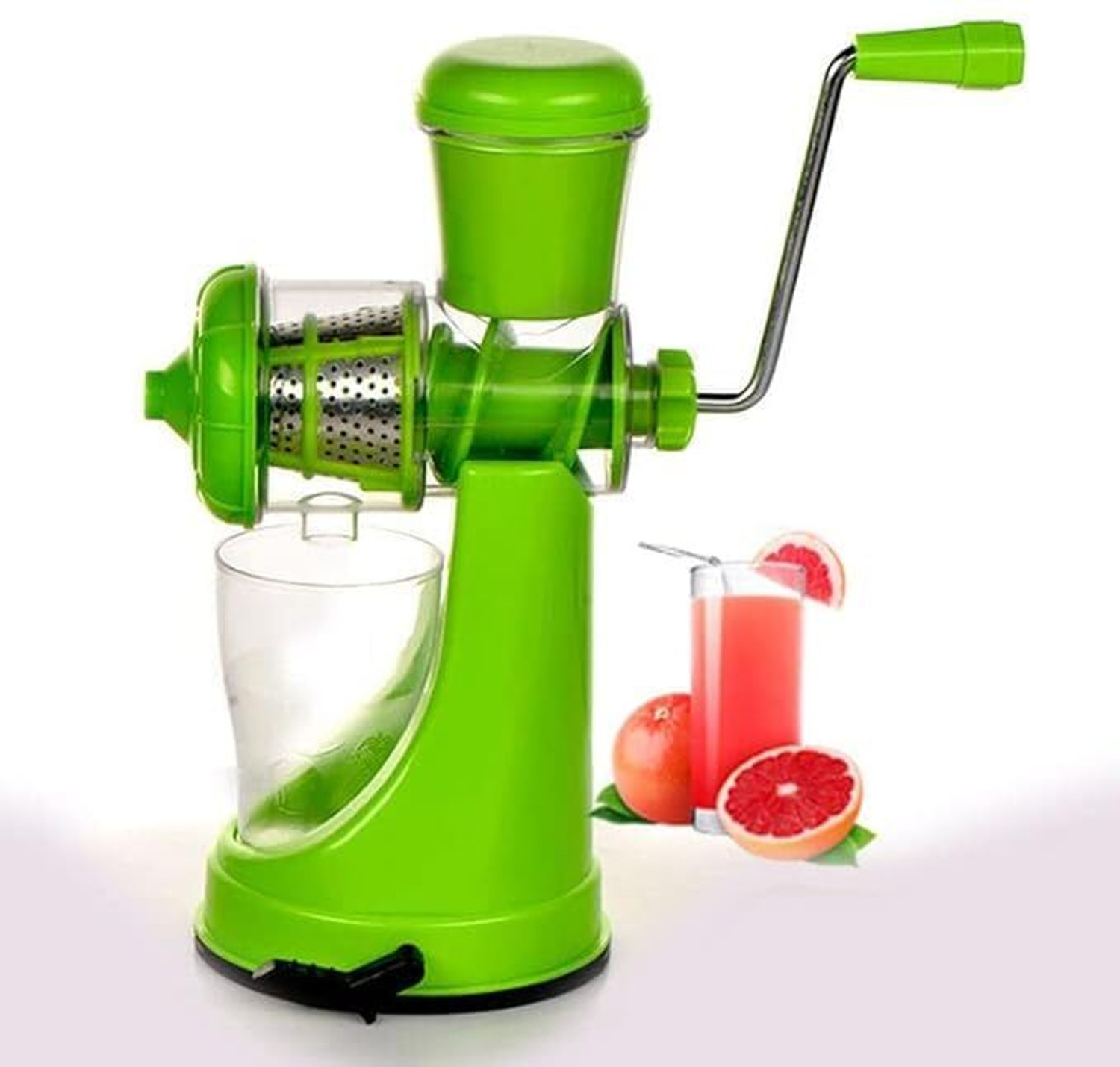 Image of Zubix Steel Plastic Fruit Juicer Juice Making Machine with Steel Handle, Green Hand Juicer