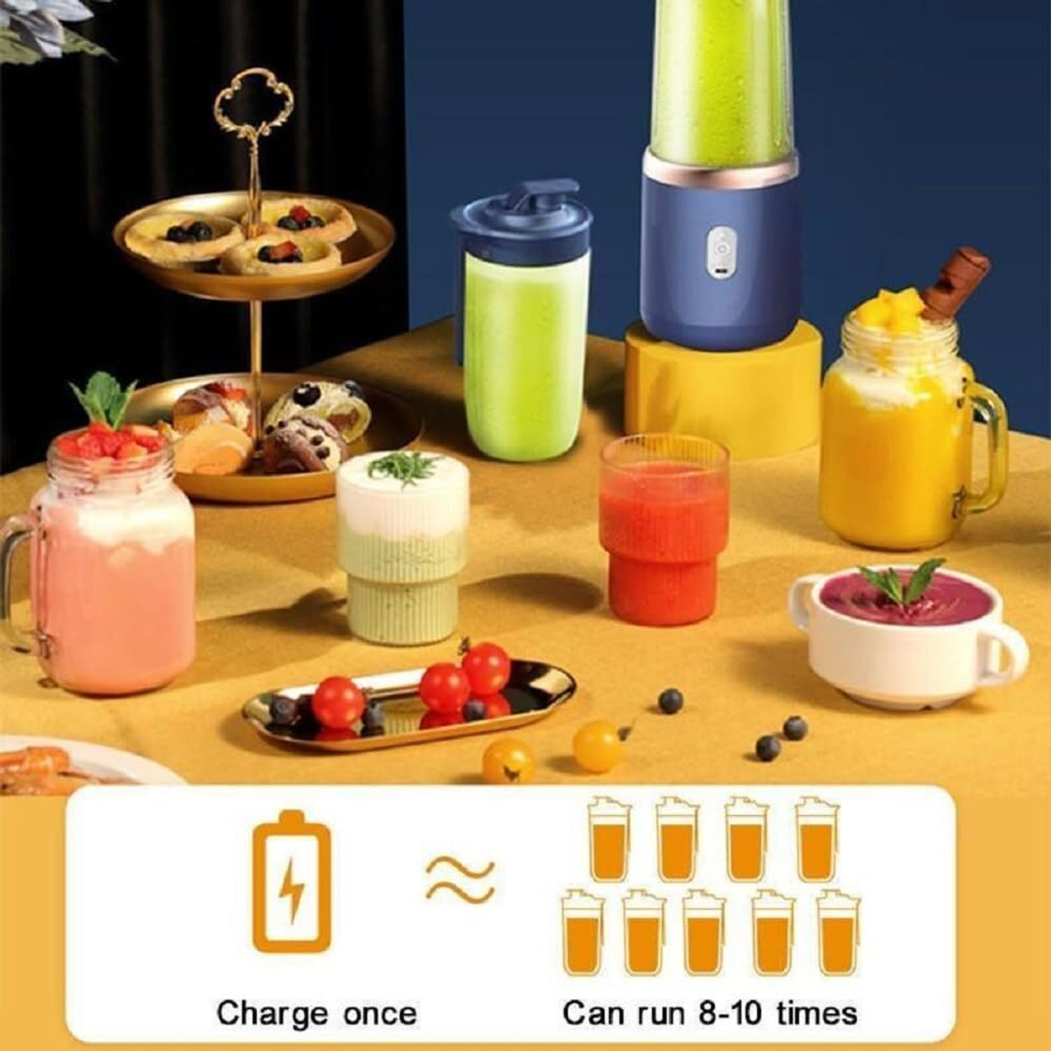 Image of Zinsy Portable Blender,JuicerUSB Rechargeable Mini Personal Juicer,Shakes and,Smoothie 40 W Juicer Mixer Grinder