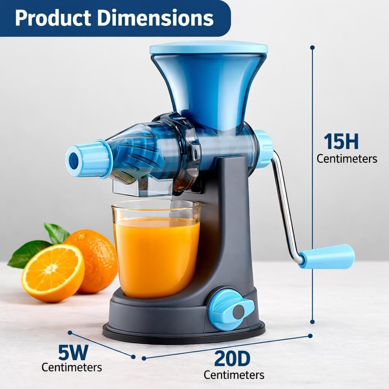 Image of SEQUENCE Plastic Plastic Fruit Juicer Juice Making Machine with Steel Handle, Green Hand Juicer Hand Juicer