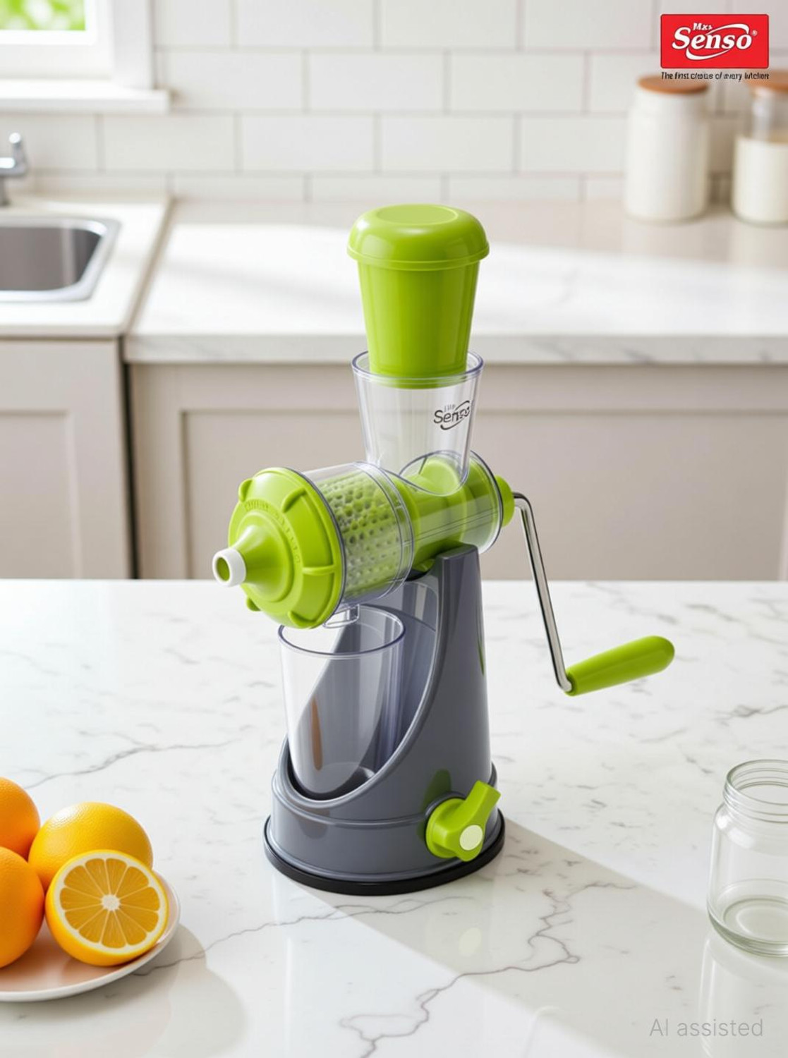 Image of Max Senso Plastic Fruit & Vegetable Juicer 100% Juice Juicer With Steel Handle Hand Juicer