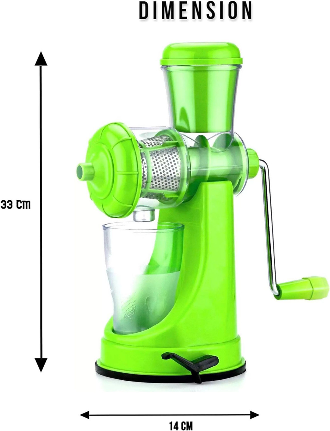 Image of Zubix Plastic, Steel Plastic Hande Juicer Machine With a Jar With Steel Handle pack of 3 Hand Juicer