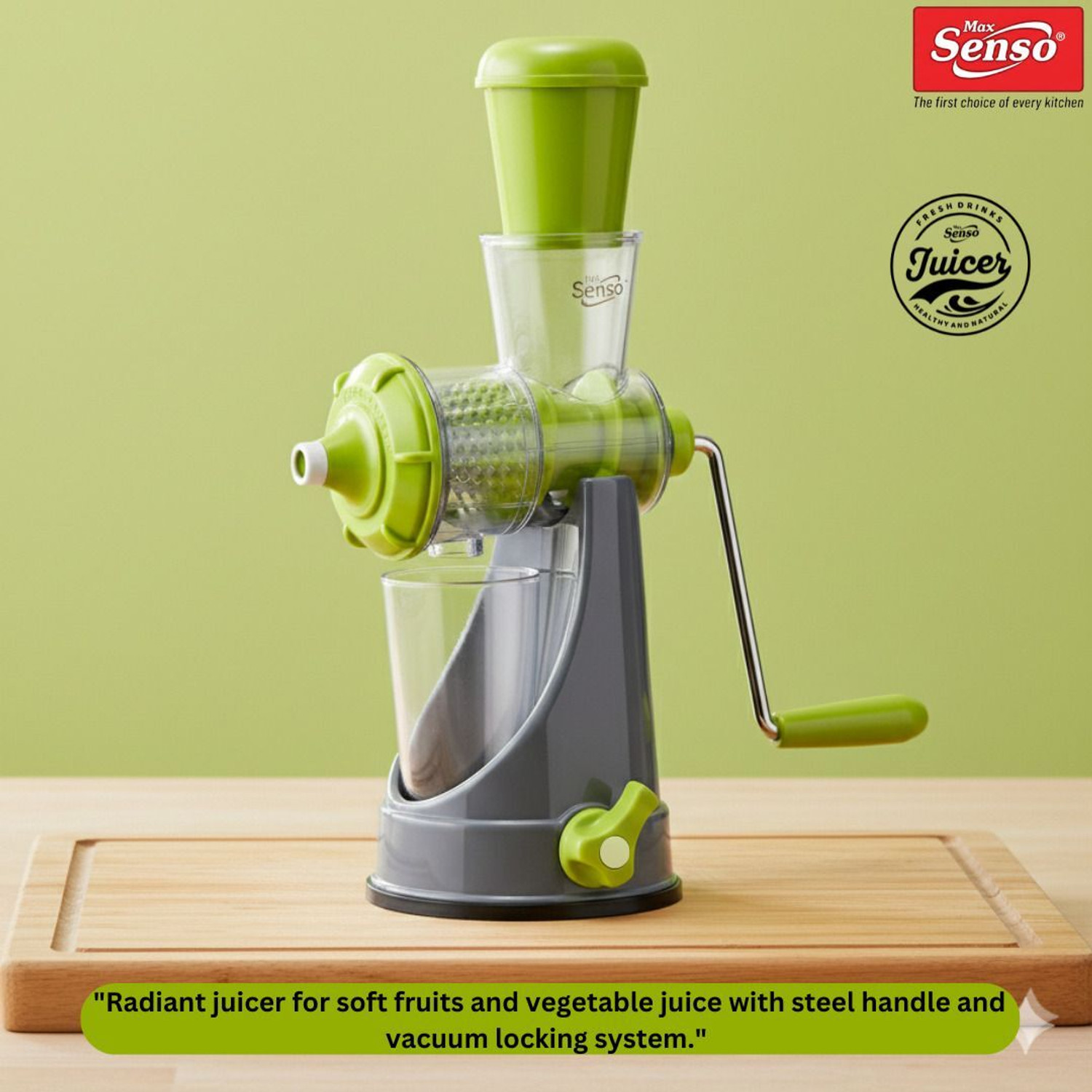 Image of Max Senso Plastic Fruit & Vegetable Juicer 100% Juice Juicer With Steel Handle Hand Juicer