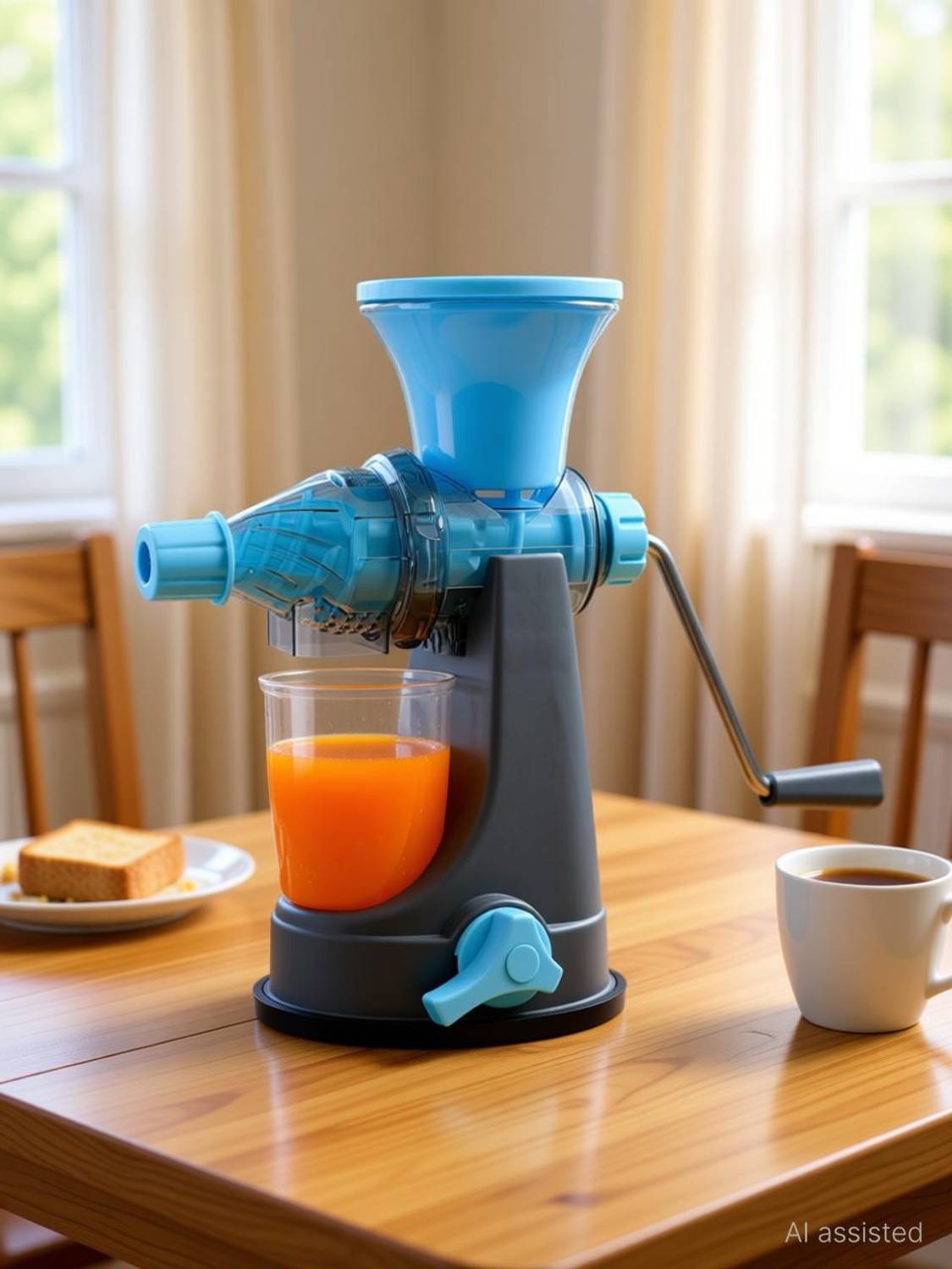 ADALEE Plastic Manual Hand Crank Juicer - Fruit, Vegetable & Wheatgrass Juice Maker Hand Juicer