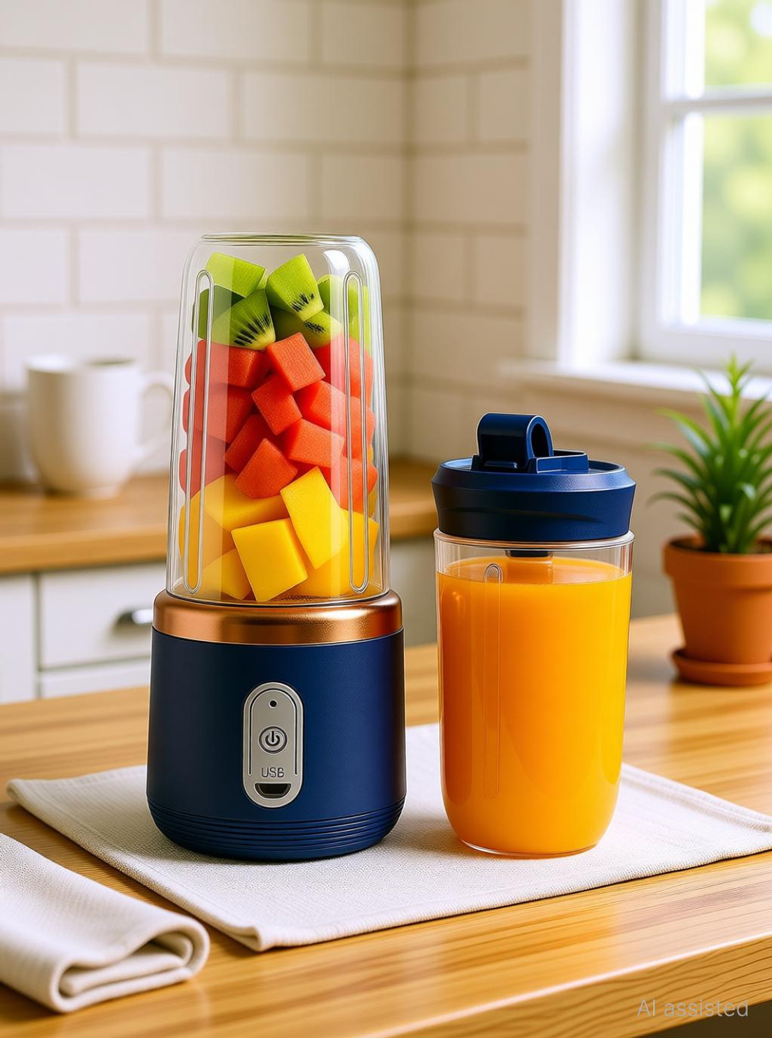 Image of Arister Steel, Plastic Portable USB Rechargeable Juicer Blender for Shakes & Smoothies Hand Juicer