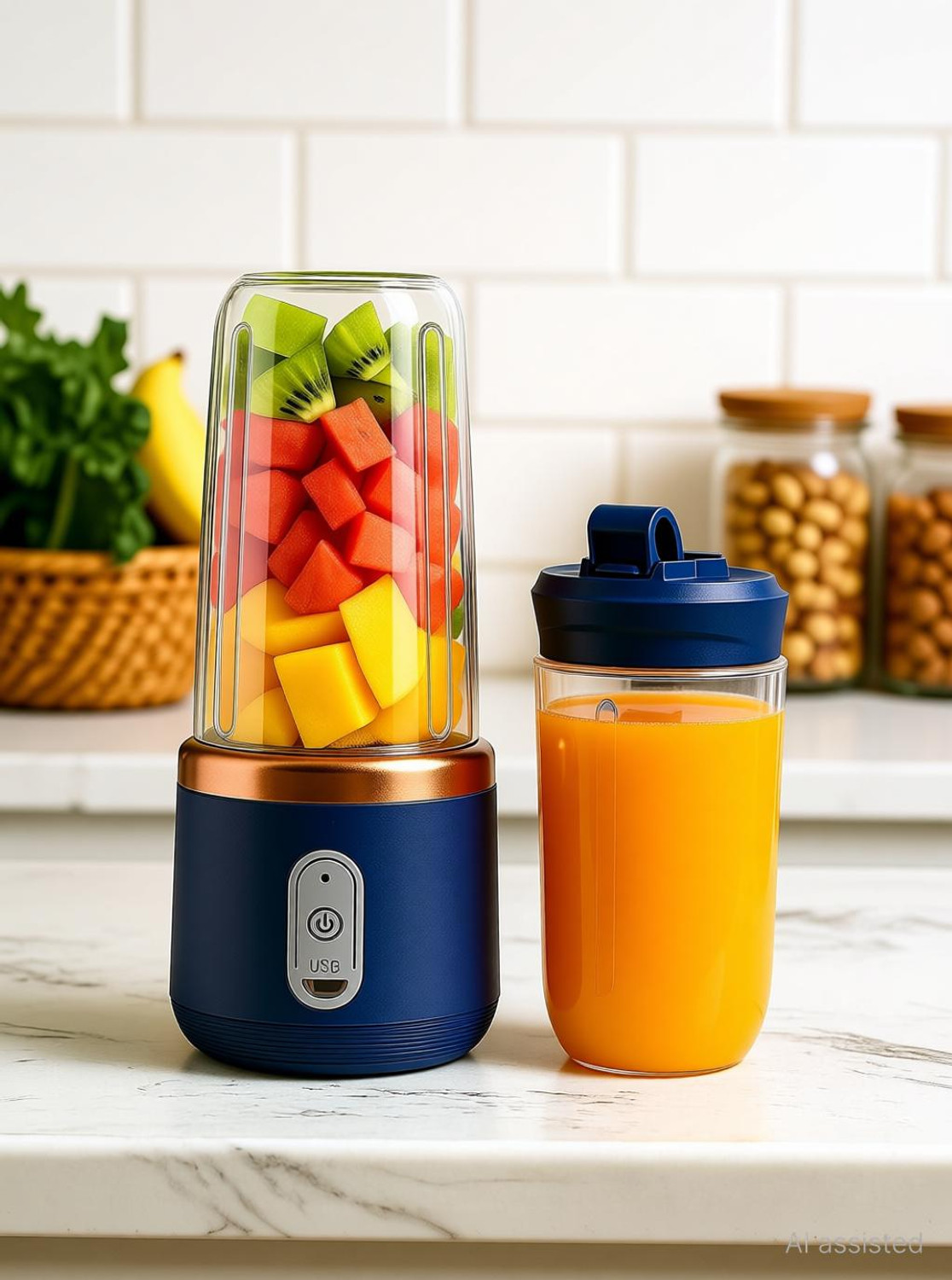 Image of Arister Steel, Plastic Portable USB Rechargeable Juicer Blender for Shakes & Smoothies Hand Juicer