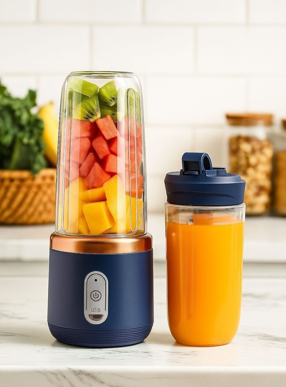 Image of Arister Steel, Plastic Portable USB Rechargeable Juicer Blender for Shakes & Smoothies Hand Juicer