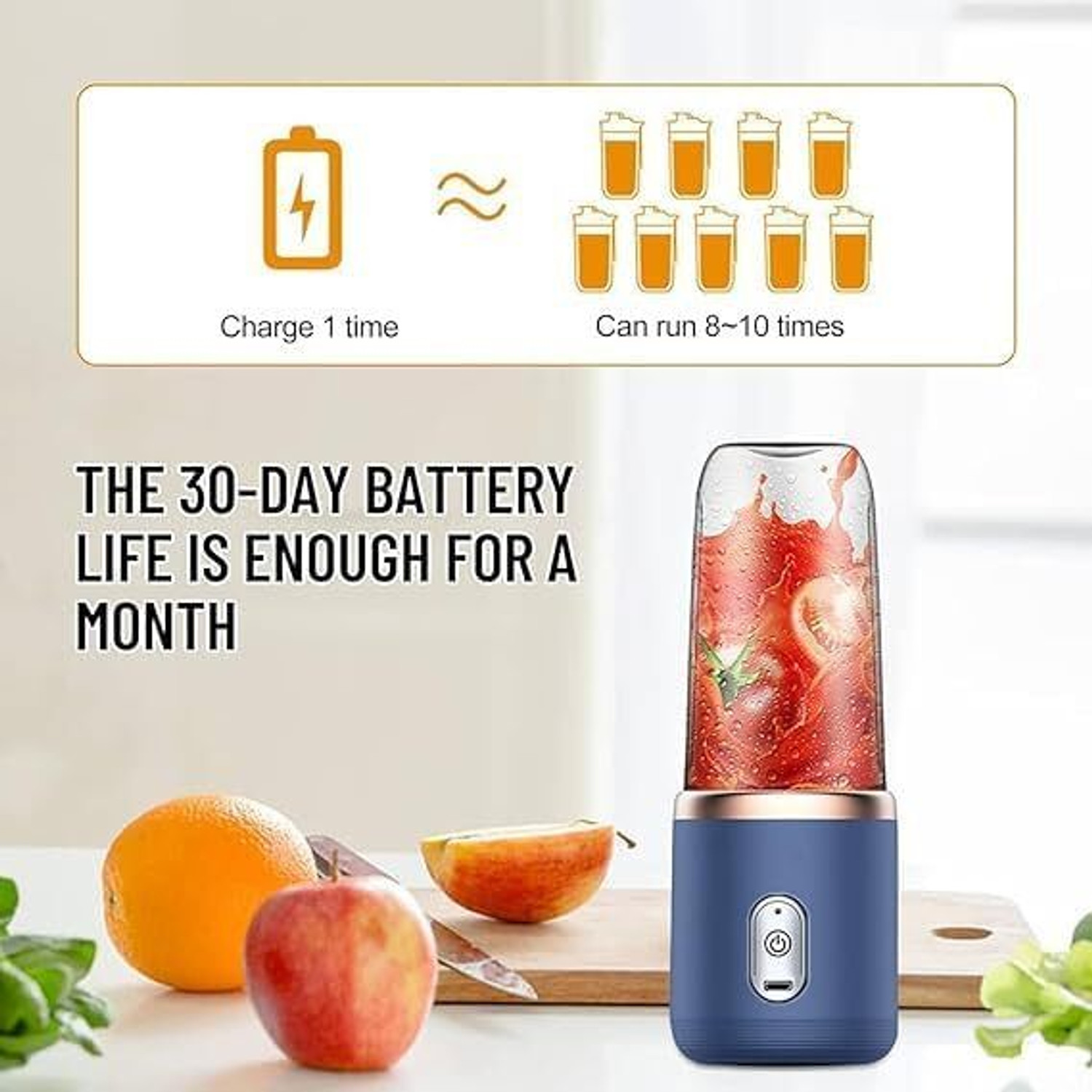 Image of Hemovia Plastic Plastic Portable Electric USB Juice Maker Juicer Bottle Blender Hand Juicer Hand Juicer