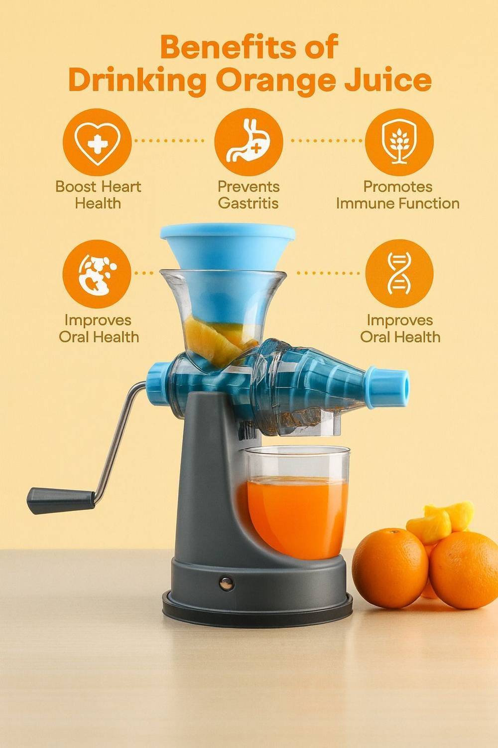 SEQUENCE Plastic Hand Juicer with Steel Handle - Image 2