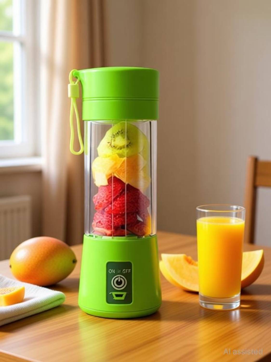FOCUSSTER Plastic Portable 6-Blade Juicer Blender , USB Rechargeable Juicer Grinder Hand Juicer - Image 1