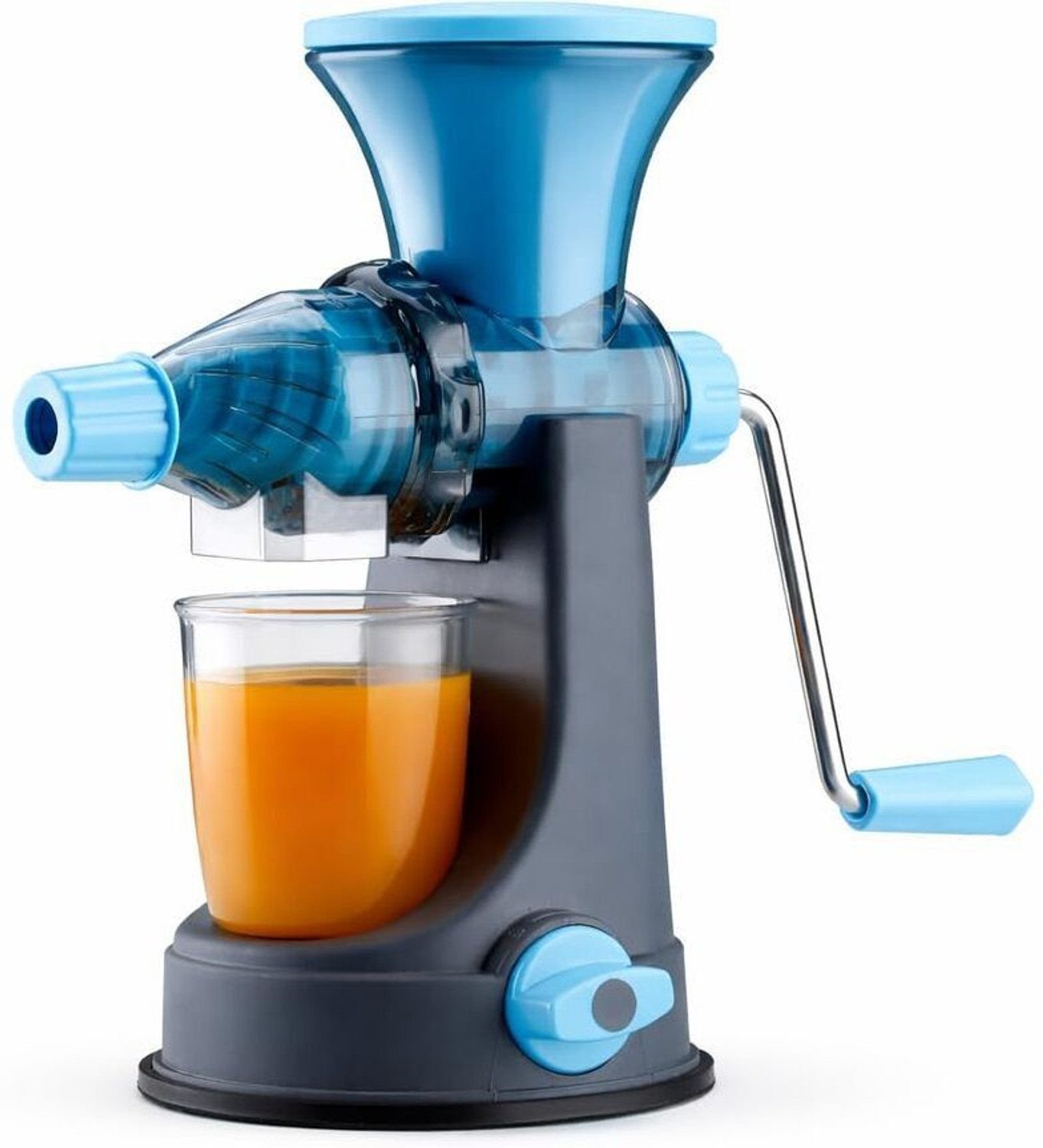 Image of SEQUENCE Plastic Plastic Fruit Juicer Juice Making Machine with Steel Handle, Green Hand Juicer Hand Juicer