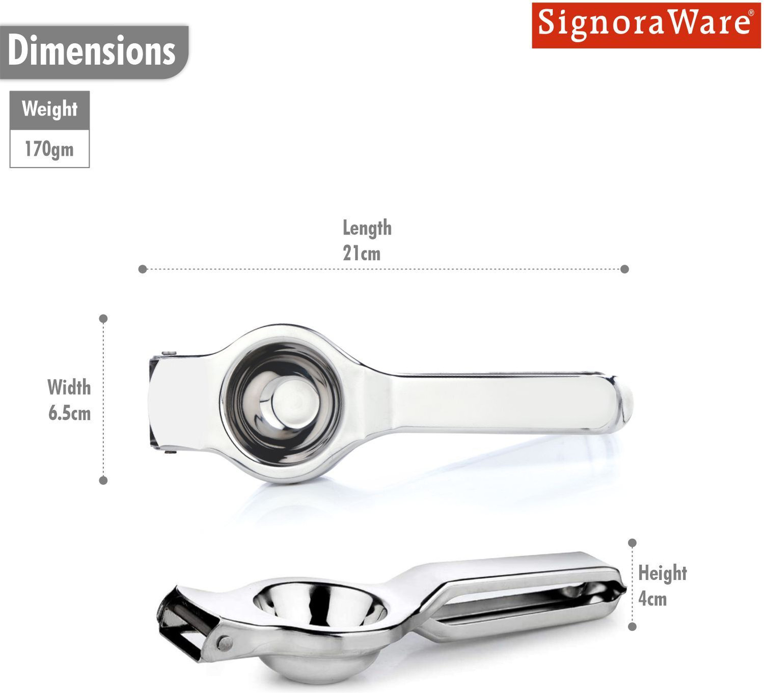 Image of Signoraware Steel Stainless Steel Lemon Squeezer Hand Juicer