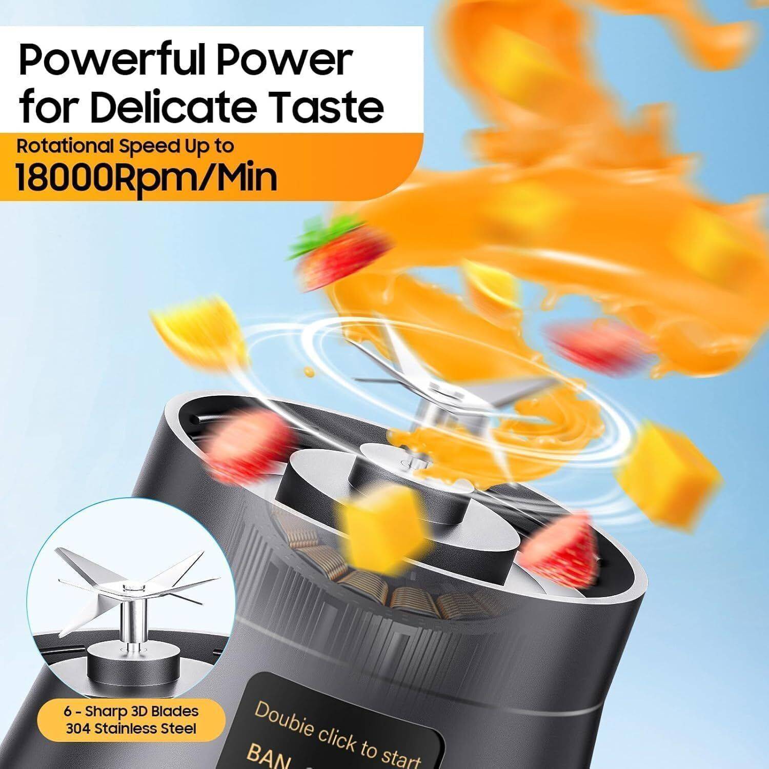 Zenkaro Mini Juicer Mixer with 6 Blades - Image 5