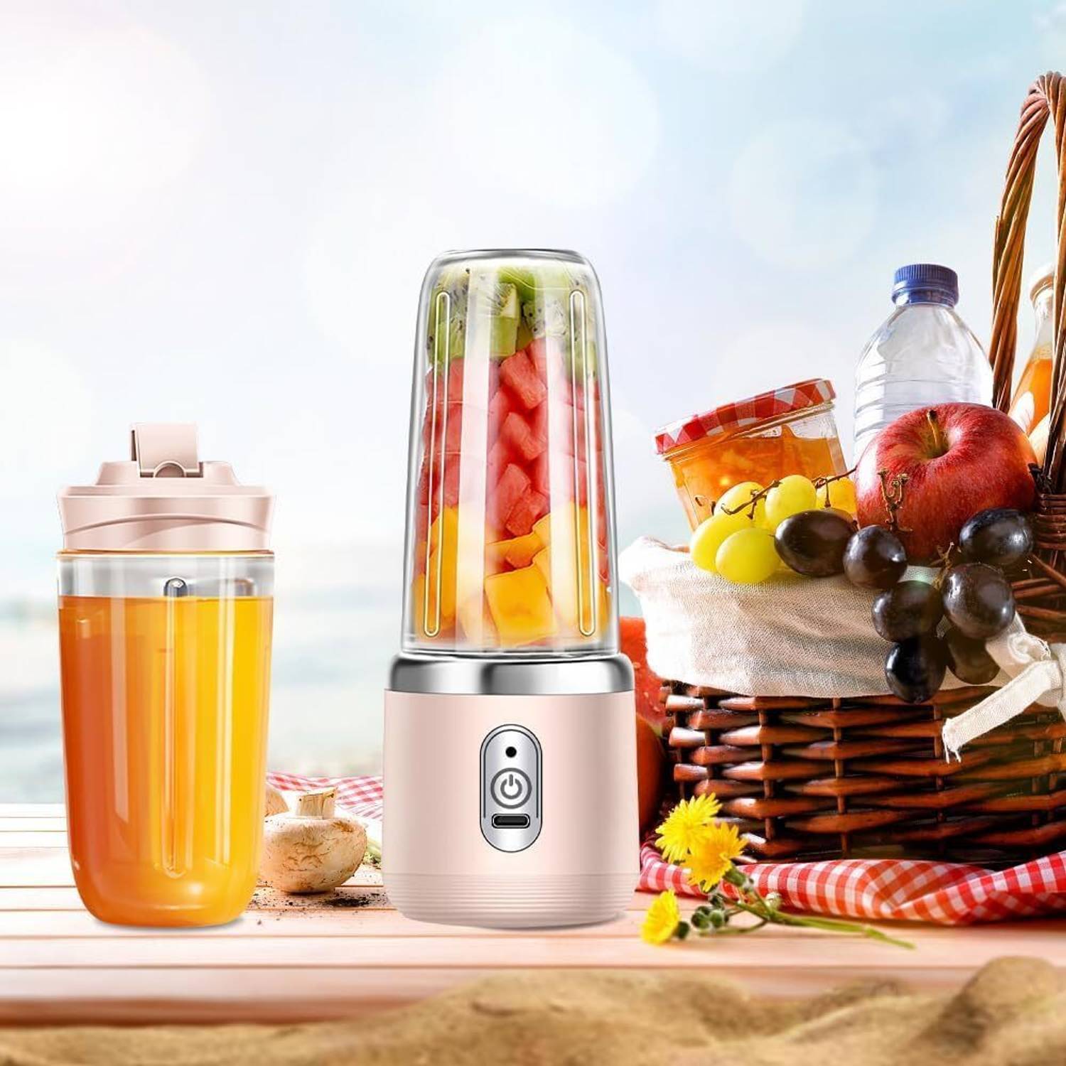Home Bargains Mini Portable Blender for Smoothies & Shakes USB Rechargeable Juicer Bottle 40 W Juicer — Juicers & Blenders