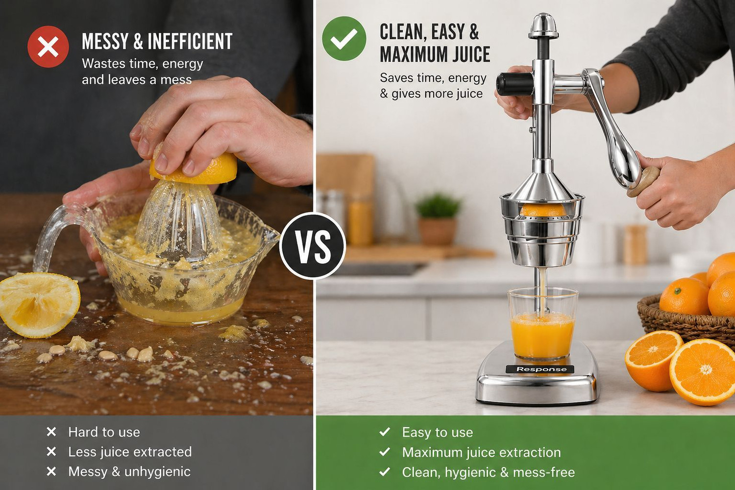 Image of Arova Aluminium Heavy Duty Manual Hand Press Juicer for Lemon Orange Citrus Fruit Juice Hand Juicer